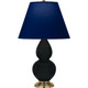 Robert Abbey - OS10N - One Light Accent Lamp - Small Double Gourd - Obsidian Glazed Ceramic w/Antique Natural Brass