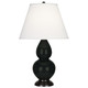 Robert Abbey - OS11X - One Light Accent Lamp - Small Double Gourd - Obsidian Glazed Ceramic w/Deep Patina Bronzeed