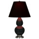 Robert Abbey - OS12K - One Light Accent Lamp - Small Double Gourd - Obsidian Glazed Ceramic w/Antique Silver