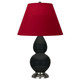 Robert Abbey - OS12R - One Light Accent Lamp - Small Double Gourd - Obsidian Glazed Ceramic w/Antique Silver