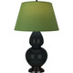 Robert Abbey - OS21G - One Light Table Lamp - Double Gourd - Obsidian Glazed Ceramic w/Deep Patina Bronze