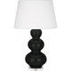 Robert Abbey - OS43X - One Light Table Lamp - Triple Gourd - Obsidian Glazed Ceramic w/Lucite
