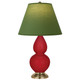 Robert Abbey - RR10G - One Light Accent Lamp - Small Double Gourd - Ruby Red Glazed Ceramic w/Antique Natural Brass