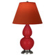 Robert Abbey - RR12T - One Light Accent Lamp - Small Double Gourd - Ruby Red Glazed Ceramic w/Antique Silver
