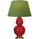 Robert Abbey - RR20G - One Light Table Lamp - Double Gourd - Ruby Red Glazed Ceramic w/Antique Natural Brass