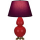 Robert Abbey - RR20P - One Light Table Lamp - Double Gourd - Ruby Red Glazed Ceramic w/Antique Natural Brass