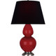 Robert Abbey - RR22K - One Light Table Lamp - Double Gourd - Ruby Red Glazed Ceramic w/Antique Silver