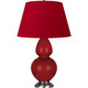 Robert Abbey - RR22R - One Light Table Lamp - Double Gourd - Ruby Red Glazed Ceramic w/Antique Silvered