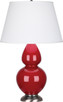 Robert Abbey - RR22X - One Light Table Lamp - Double Gourd - Ruby Red Glazed Ceramic w/Antique Silver