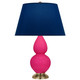 Robert Abbey - RZ10N - One Light Accent Lamp - Small Double Gourd - Razzle Rose Glazed Ceramic w/Antique Natural Brass