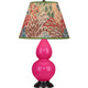 Robert Abbey - RZ11F - One Light Accent Lamp - Small Double Gourd - Razzle Rose Glazed Ceramic w/Deep Patina Bronzeed