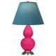 Robert Abbey - RZ12B - One Light Accent Lamp - Small Double Gourd - Razzle Rose Glazed Ceramic w/Antique Silver