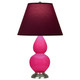Robert Abbey - RZ12P - One Light Accent Lamp - Small Double Gourd - Razzle Rose Glazed Ceramic w/Antique Silver