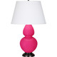 Robert Abbey - RZ21X - One Light Table Lamp - Double Gourd - Razzle Rose Glazed Ceramic w/Deep Patina Bronze