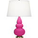 Robert Abbey - RZ30X - One Light Accent Lamp - Small Triple Gourd - Razzle Rose Glazed Ceramic w/Antique Natural Brass