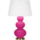 Robert Abbey - RZ40X - One Light Table Lamp - Triple Gourd - Razzle Rose Glazed Ceramic w/Antique Natural Brass