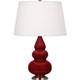 Robert Abbey - SA32X - One Light Accent Lamp - Small Triple Gourd - Sangria Glazed Ceramic w/Antique Silver