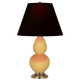 Robert Abbey - SU10K - One Light Accent Lamp - Small Double Gourd - Sunset Yellow Glazed Ceramic w/Antique Natural Brass