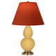 Robert Abbey - SU10T - One Light Accent Lamp - Small Double Gourd - Sunset Yellow Glazed Ceramic w/Antique Natural Brass