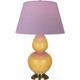 Robert Abbey - SU20L - One Light Table Lamp - Double Gourd - Sunset Yellow Glazed Ceramic w/Antique Natural Brass