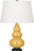 Robert Abbey - SU31X - One Light Accent Lamp - Small Triple Gourd - Sunset Yellow Glazed Ceramic w/Deep Patina Bronze
