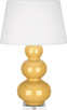 Robert Abbey - SU43X - One Light Table Lamp - Triple Gourd - Sunset Yellow Glazed Ceramic w/Lucite