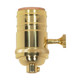 Satco - 80-1046 - 3 Way (2 Circuit) Turn Knob Socket - Polished Brass