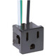 Satco - 80-1142 - 3 Wire 2 Pole Snap-In Convenience Outlet - Black