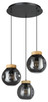 Eglo USA - 390319A - Three Light Pendant - Magacela - Black & Light Wood