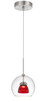Cal Lighting - UP-335-CL-REDCL - LED Mini Pendant - Dimmable With Lutron Brand Dimmers: Dvcl-153P Scl - Red Clear
