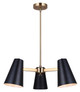 Canarm - ICH1145A03BKG - Three Light Chandelier - Harken - Matte Black And Gold