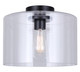 Canarm - IFM2125B12BK - One Light Flush Mount - Sklo - Matte Black