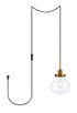 Elegant Lighting - LDPG6254BR - One Light Plug in Pendant - Lye - Brass