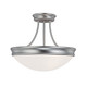 Capital Lighting - 2037MN - Three Light Semi Flush Mount - Hansen - Matte Nickel