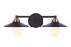 Craftmade - 12519FBSB2 - Two Light Vanity - Isaac - Flat Black/Satin Brass