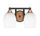 Toltec Lighting - 3422-MBBR-4021 - Two Light Bath Bar - Paramount - Matte Black & Brass
