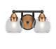 Toltec Lighting - 3422-MBBR-4100 - Two Light Bath Bar - Paramount - Matte Black & Brass