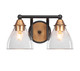 Toltec Lighting - 3422-MBBR-4760 - Two Light Bath Bar - Paramount - Matte Black & Brass