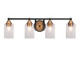 Toltec Lighting - 3424-MBBR-300 - Four Light Bath Bar - Paramount - Matte Black & Brass