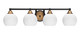 Toltec Lighting - 3424-MBBR-4101 - Four Light Bath Bar - Paramount - Matte Black & Brass