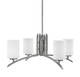 Toltec Lighting - 3704-GP-310 - Four Light Chandelier - Kurve - Graphite