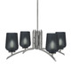 Toltec Lighting - 3704-GP-4252 - Four Light Chandelier - Kurve - Graphite