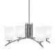 Toltec Lighting - 3704-GP-541 - Four Light Chandelier - Kurve - Graphite