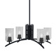 Toltec Lighting - 3704-MB-3002 - Four Light Chandelier - Kurve - Matte Black