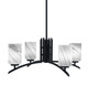 Toltec Lighting - 3704-MB-3009 - Four Light Chandelier - Kurve - Matte Black
