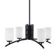 Toltec Lighting - 3704-MB-310 - Four Light Chandelier - Kurve - Matte Black