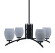 Toltec Lighting - 3704-MB-4022 - Four Light Chandelier - Kurve - Matte Black