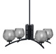 Toltec Lighting - 3704-MB-4602 - Four Light Chandelier - Kurve - Matte Black