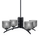 Toltec Lighting - 3704-MB-4612 - Four Light Chandelier - Kurve - Matte Black