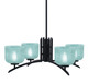 Toltec Lighting - 3704-MB-4615 - Four Light Chandelier - Kurve - Matte Black